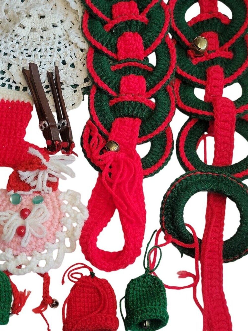 Vintage Handmade Christmas Decorations Homemade Ornaments Pins Door Decor Kitsch